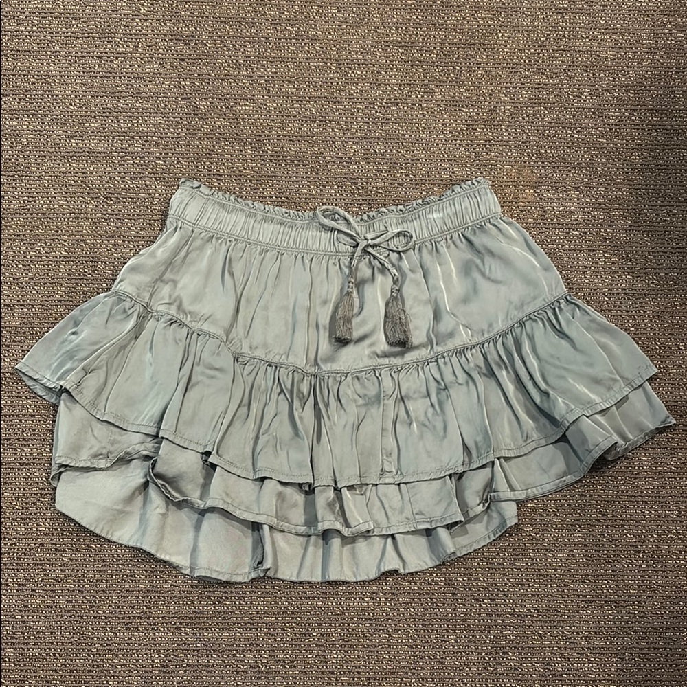 Elegant Green Ruffled Skirt